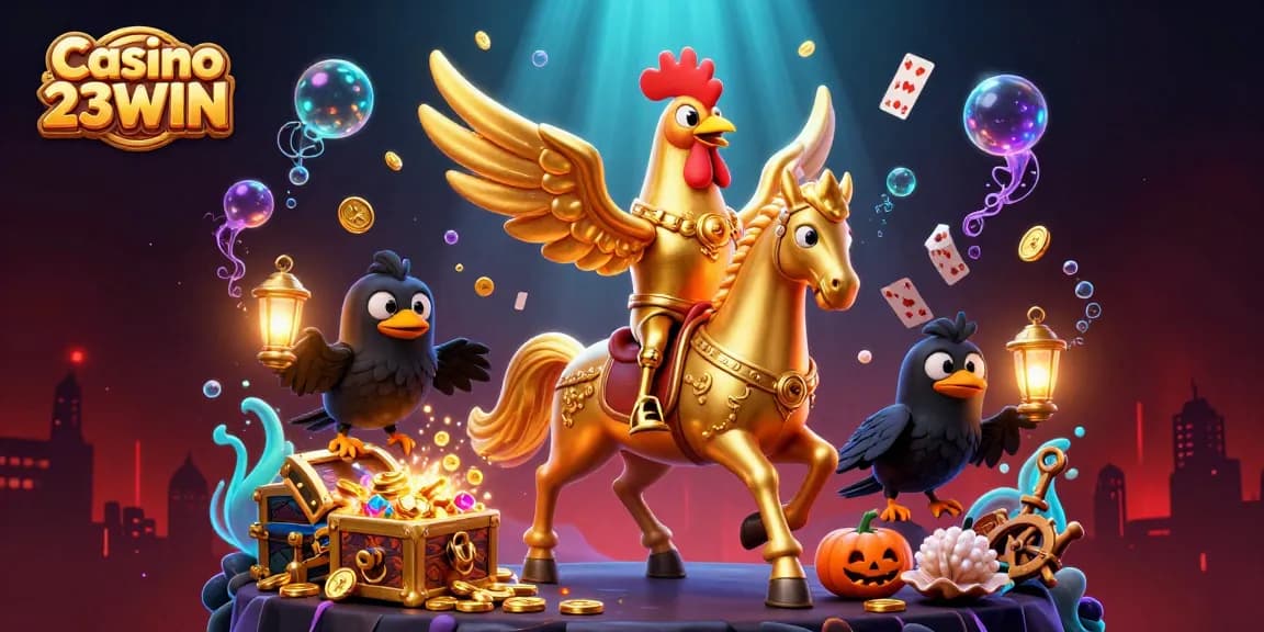 Engage with thrilling gameplay at Casino 23WIN featuring dynamic characters in a vibrant casino setting.