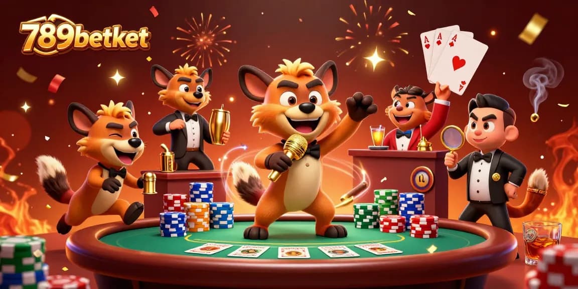 Experience dynamic gaming with 789betket at our vibrant casino club featuring lively hyenas.
