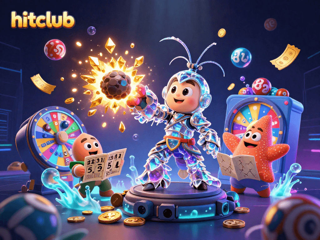 Engage with hitclub's vibrant online lottery experience featuring explosive treasures and cosmic characters.
