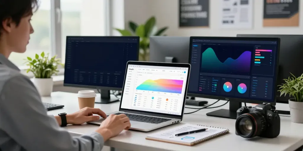Workspace highlighting instant indexing strategies in digital marketing
