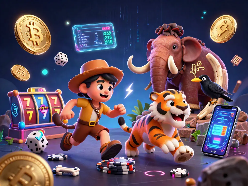 Engage with the thrilling artmageddonla experience at a prehistoric casino filled with neon crypto elements.