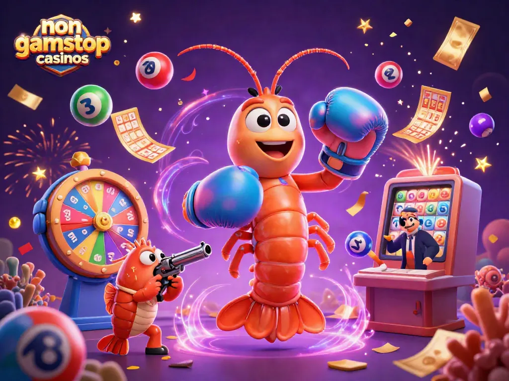 Engage in fun and lively scenes featuring non gamstop casinos and colorful gaming elements.