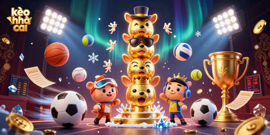 Engage with kèo nhà cái through an energetic scene depicting a dynamic sports betting atmosphere.