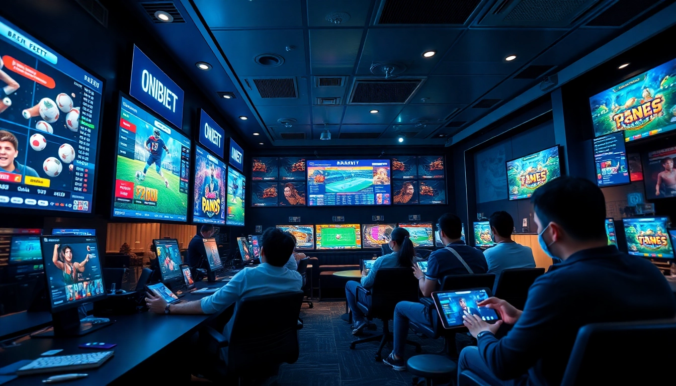 Exciting online betting atmosphere at 98winwin.live featuring vibrant gaming screens and players engaged in action.