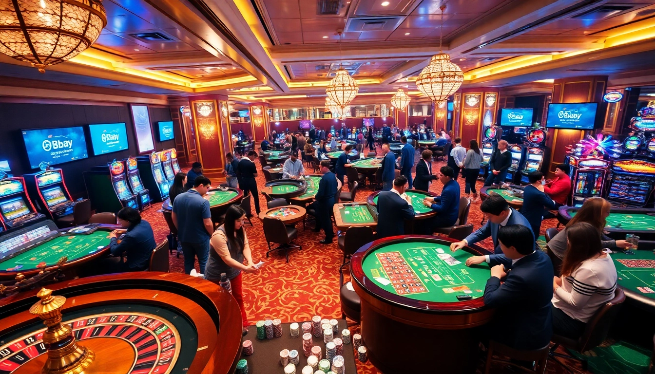 Experience thrilling gambling at 8day.cn.com with vibrant casino scenes showcasing excitement.