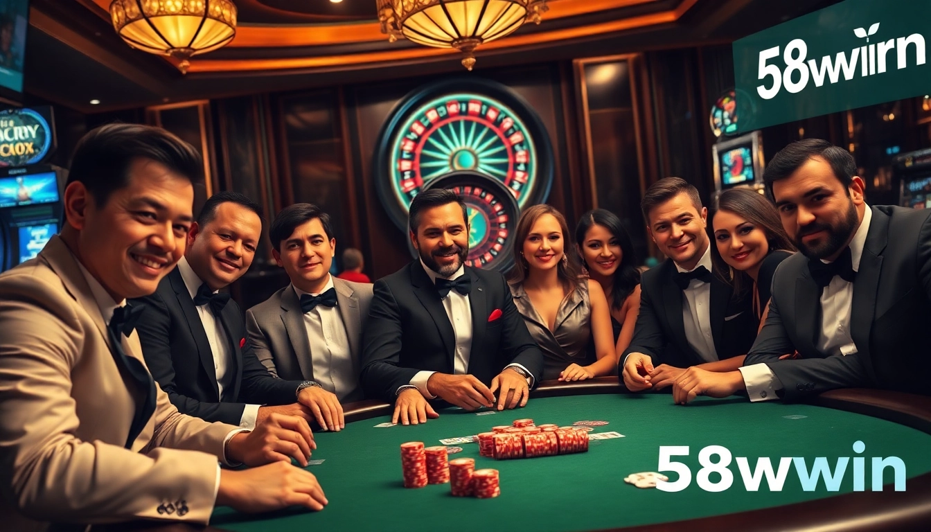 Experience the excitement of a luxurious casino with vibrant 58wwin gaming elements.