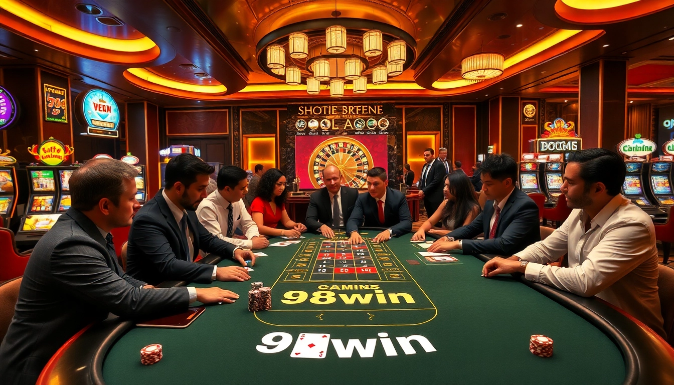 Experience the thrill of blackjack at 98win, showcasing high-stakes gameplay with colorful chips and cards.