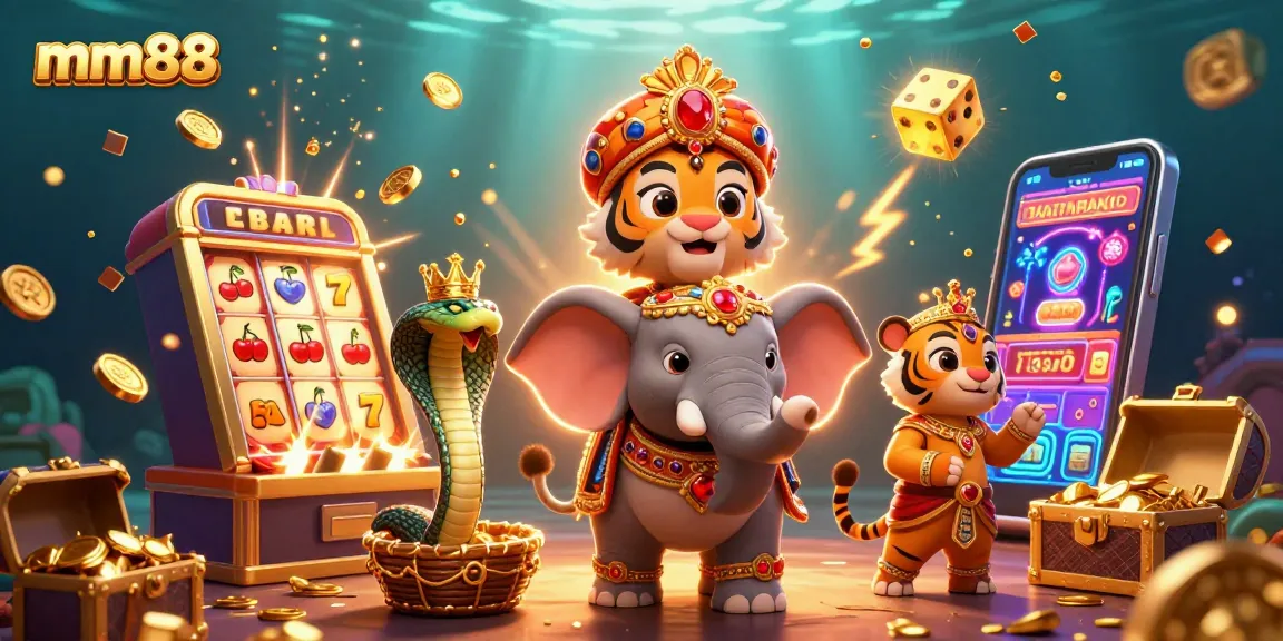 Experience thrilling jackpots at mm88 with vibrant casino elements and dynamic characters.