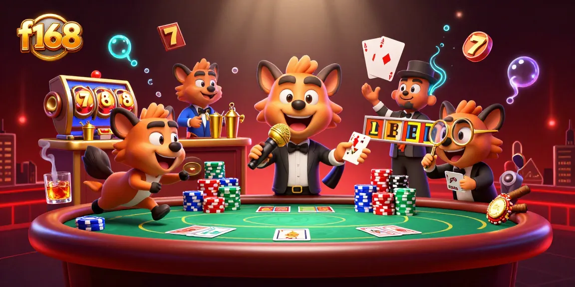 Experience thrilling adventures at f168 as hyenas entertain in a vibrant casino scene with poker fun.
