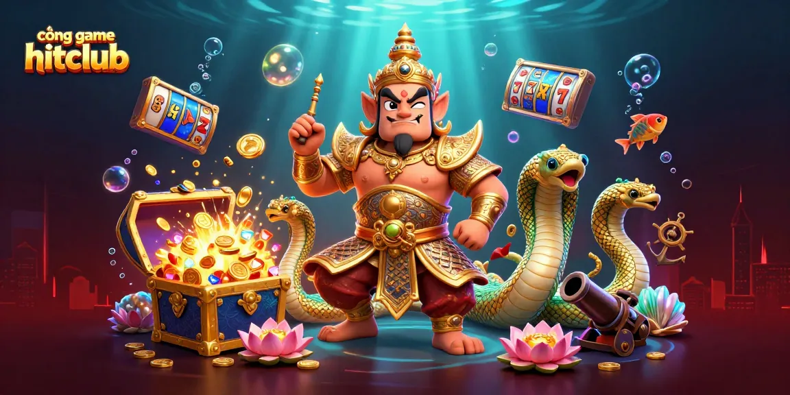 Experience thrilling gameplay at cổng game hitclub with vibrant animated characters and dynamic slot machines.