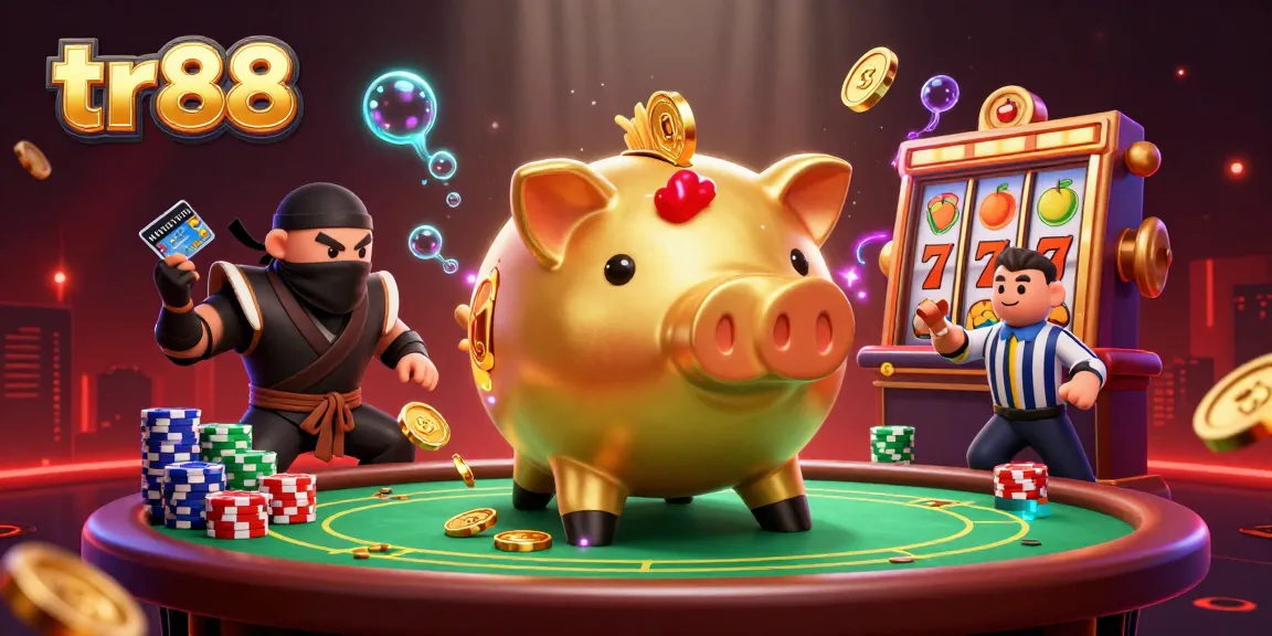 Engage in thrilling gameplay with tr88's immersive slot and poker visual adventure featuring dynamic characters and sparkling elements.