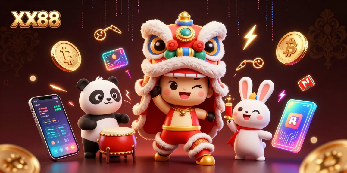 Experience the thrill of XX88 with vibrant characters in a festive casino scene showing dynamic gameplay.