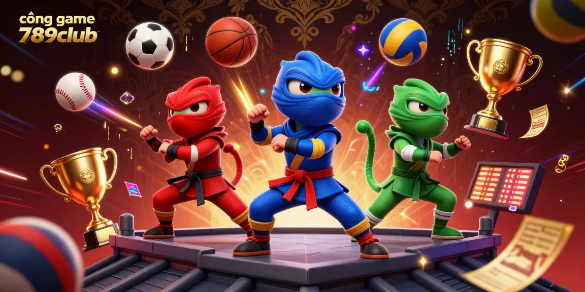 Experience thrilling action at cổng game 789club with animated ninja chameleons and vibrant game elements.